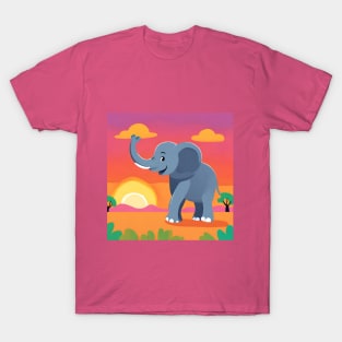 Cute kids Elephant Drawing T-Shirt